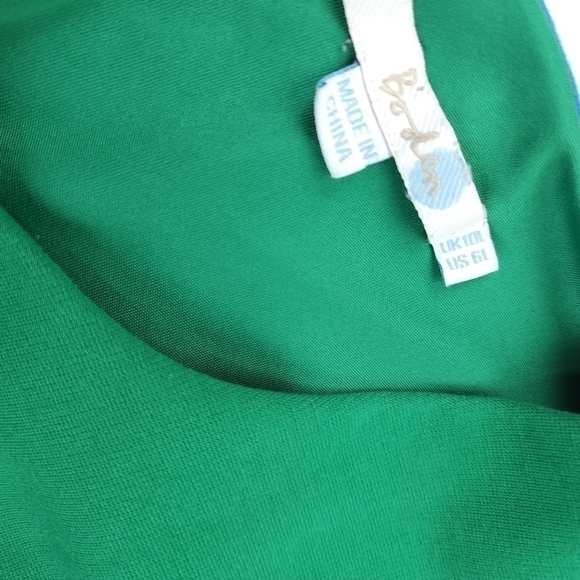 BODEN Green Fit Flare Green Dress sz 6L - Picture 11 of 14